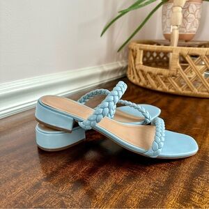 Women's Blue Braided Strap Sandals